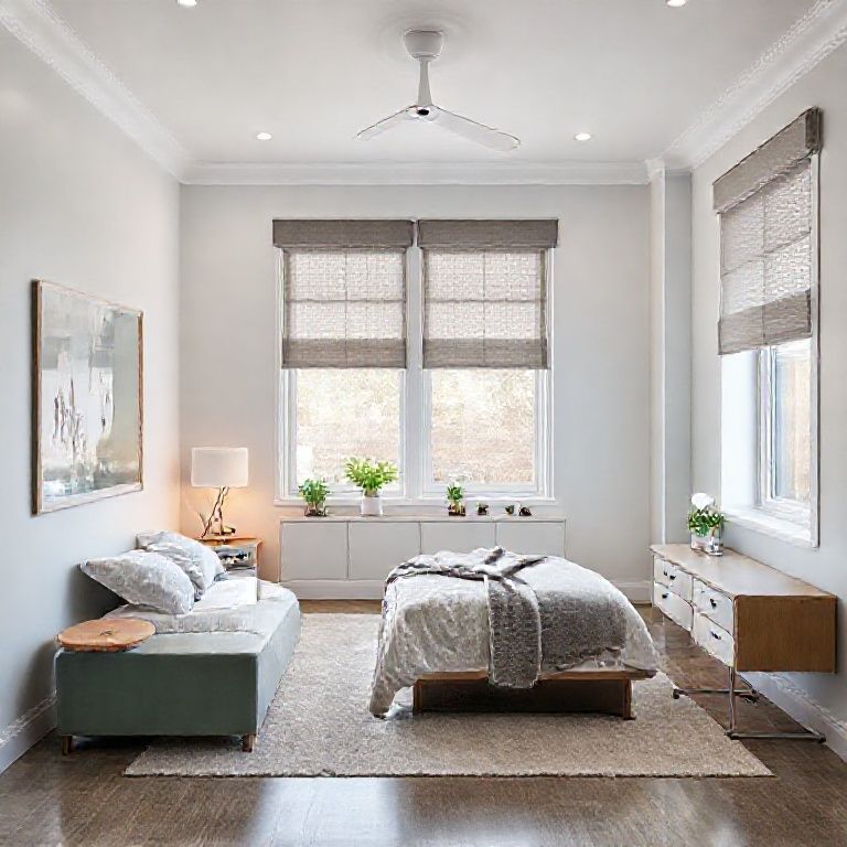 Modern, clean four-bedroom home exterior, expertly painted in high-quality photorealistic style. Healthcare-grade coating specialists illustrate the fusion of home painting and dental surgery painters in Perth, suitable for a 16:9 aspect ratio featured image.