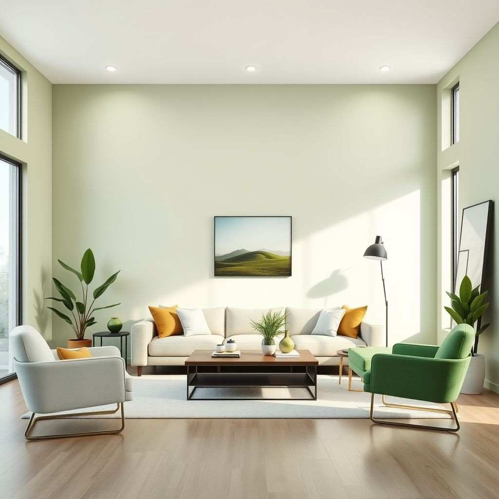 Eco-friendly paint options in Perth: A modern, clean space with a fresh coat of green paint.
