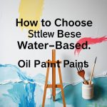 High-res, photorealistic comparison of water-based and oil-based paints on various surfaces, in a sleek, modern, and clutter-free setting, perfect for a featured image.