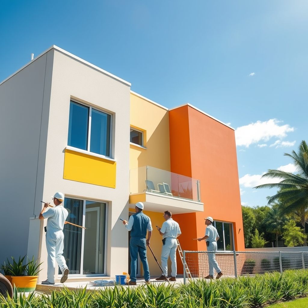 Choosing paint colors for Perth's unique light: Modern construction and painting collaboration.