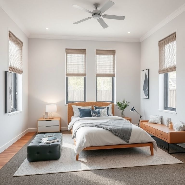 Modern, four-bedroom investment property in Perth, showcasing sleek, clean lines, neutral tones, and a welcoming ambiance. Ideal for a featured image.