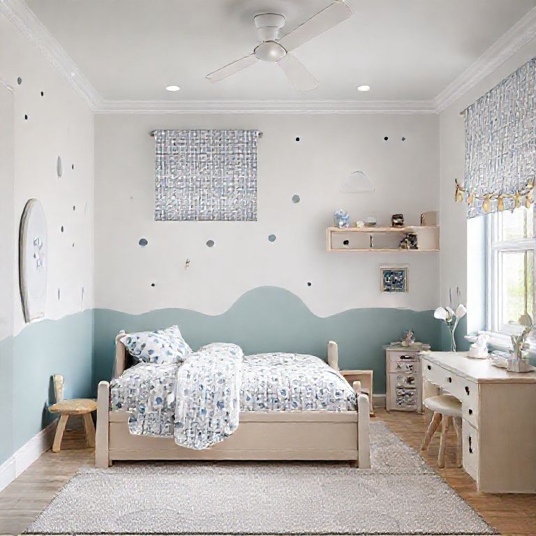 Modern children's bedroom in Perth, showcasing safe, high-quality paint and coating in clean, minimalist style, ideal for a 16:9 featured image.