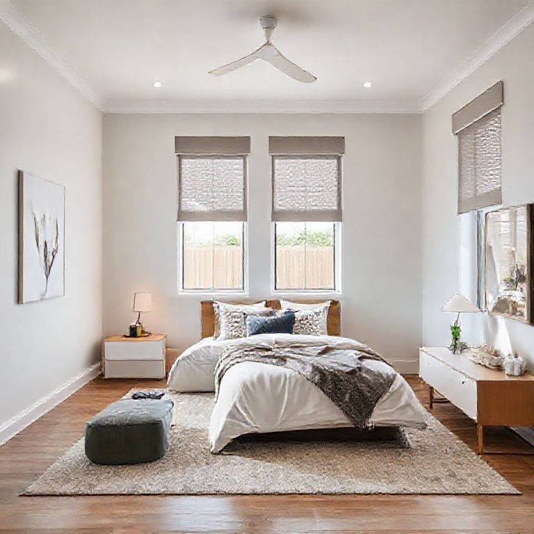 Professional five-bedroom house in Perth, expertly painted in modern style, showcasing a clean, high-quality facade and strata maintenance coordination signs. Ideal for featured image, 16:9 aspect ratio.