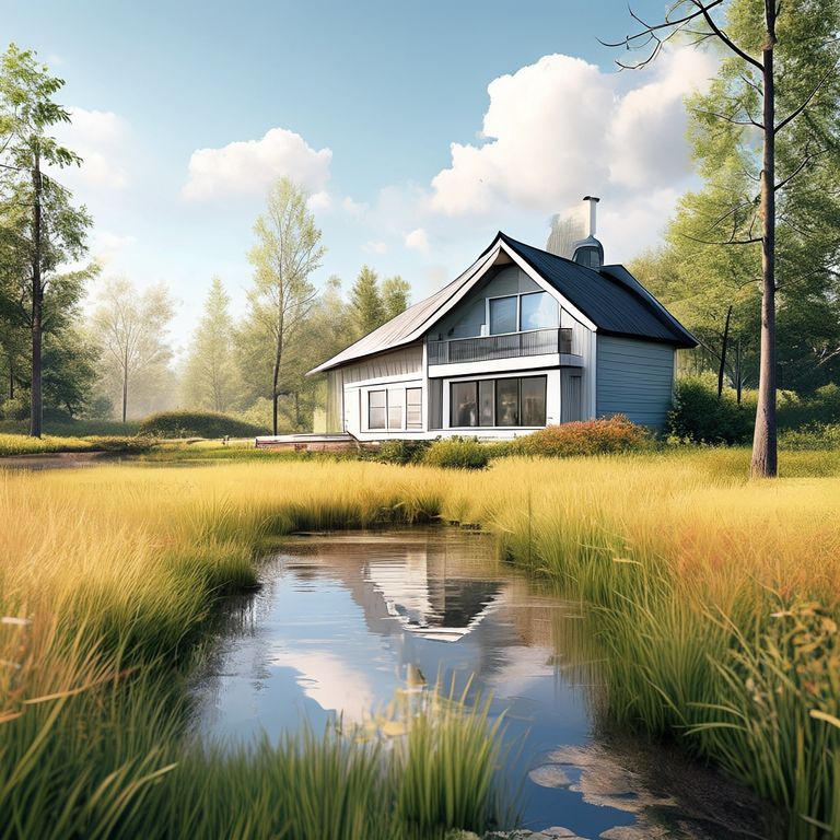 Modern, clean scene showcasing durable, eco-friendly paint enhancing a sleek, minimalist architectural design, symbolizing the environmental benefits of long-lasting paint, in a 16:9 aspect ratio.