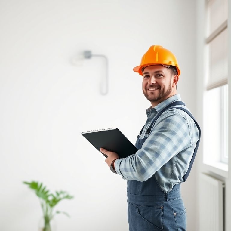 Modern, clean 16:9 composition showcasing tools, color swatches, and budget charts for selecting the ideal painting contractor, emphasizing professionalism and cost-effectiveness.