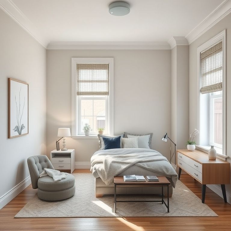 Modern, two-bedroom plus study house in Perth, showcasing sleek, premium design, clean lines, and a neutral color palette, ideal for a featured image in a real estate listing.