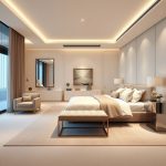 Professional master bedroom suite, modern design, clean lines, high-quality paint job in Perth investment property, suitable for featured image, 16:9 aspect ratio.