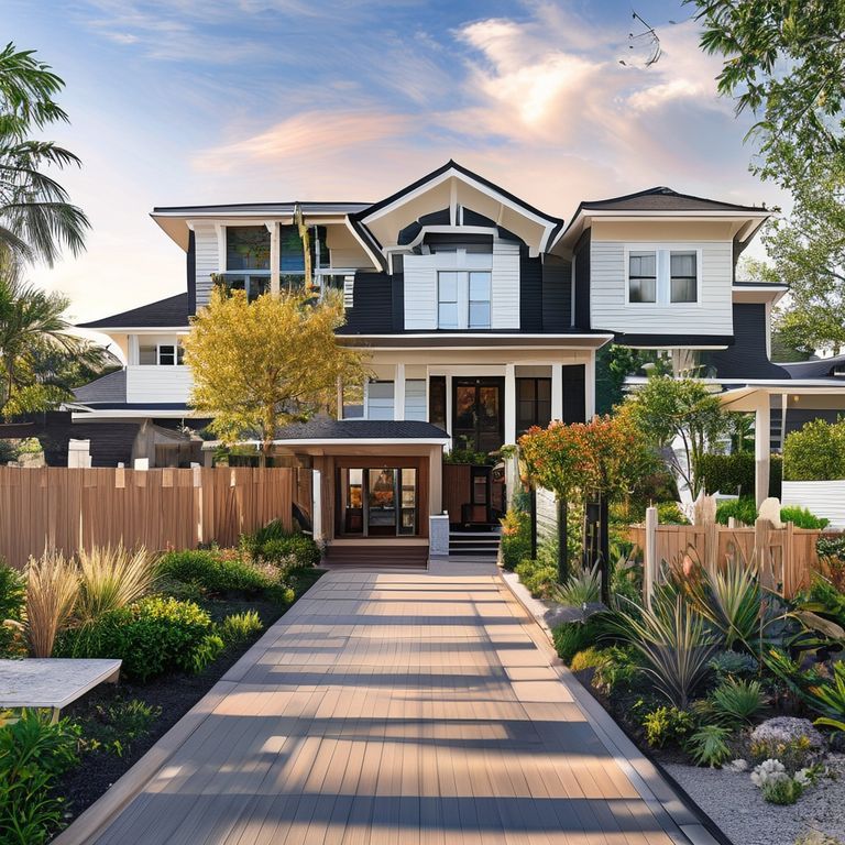 Professional modern painting scene showcases Perth construction coordination experts demonstrating diverse home styles using top painting techniques, 16:9, clean, high-quality photorealistic image.