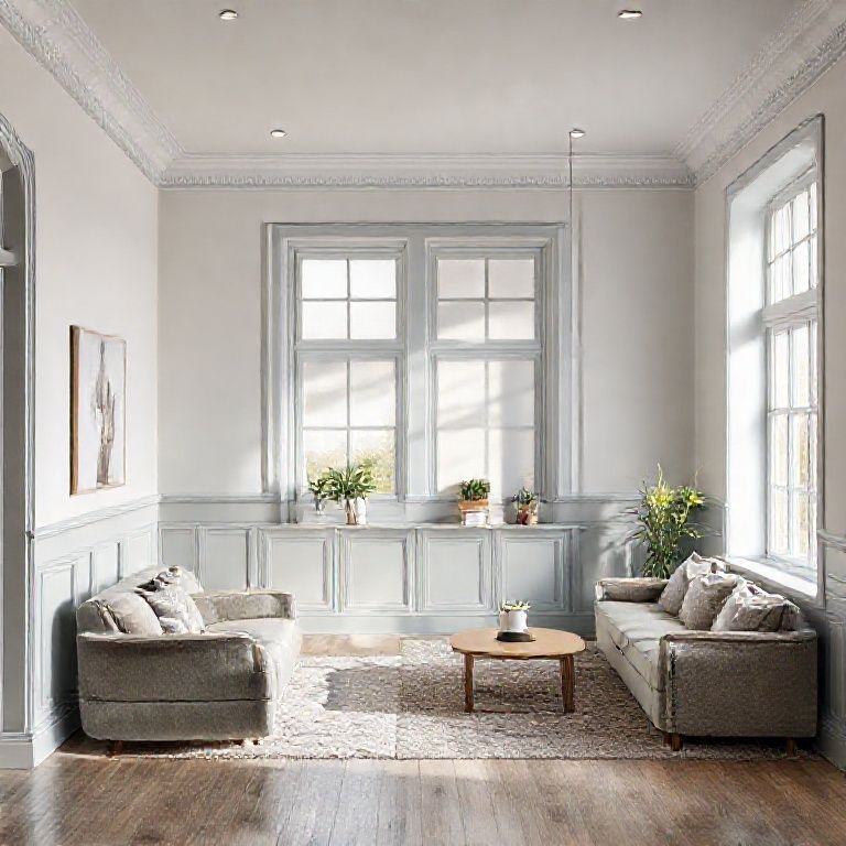 Modern, clean high-traffic area featuring diverse paint swatches for durable home paint choices, in a 16:9 aspect ratio.