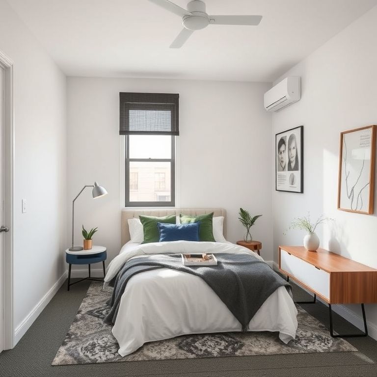 Freshly painted one-bedroom unit with modern, clean aesthetic.