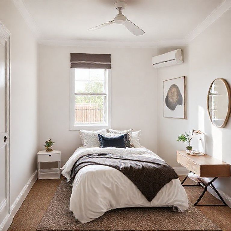 Modern, clean one-bedroom unit in Perth's heritage district, expertly painted by local professionals, showcasing a blend of traditional and contemporary styles, ideal for featured images in a 16:9 aspect ratio.