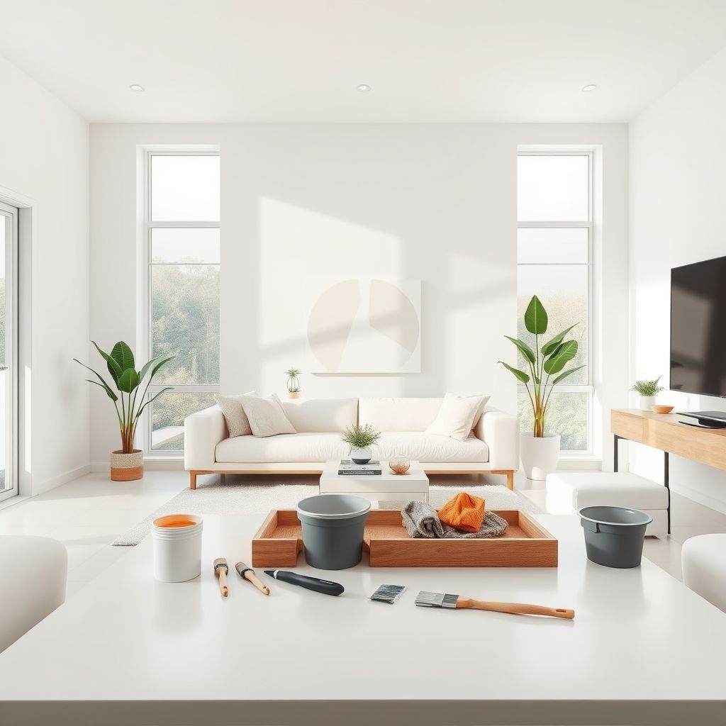 A modern home with a fresh coat of paint, showcasing a clean, professional, and budget-friendly transformation.