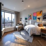 Modern, clean, two-bedroom unit painted in sleek, professional hues, showcasing high-quality paint job in a 16:9 aspect ratio, suitable for Perth's residential interior design.