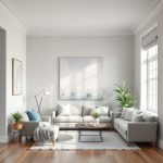 Modern, clean, 16:9, high-quality photorealistic image showcasing cost-effective home updates through paint, in a professional, sleek, and stylish setting, ideal for featured use.