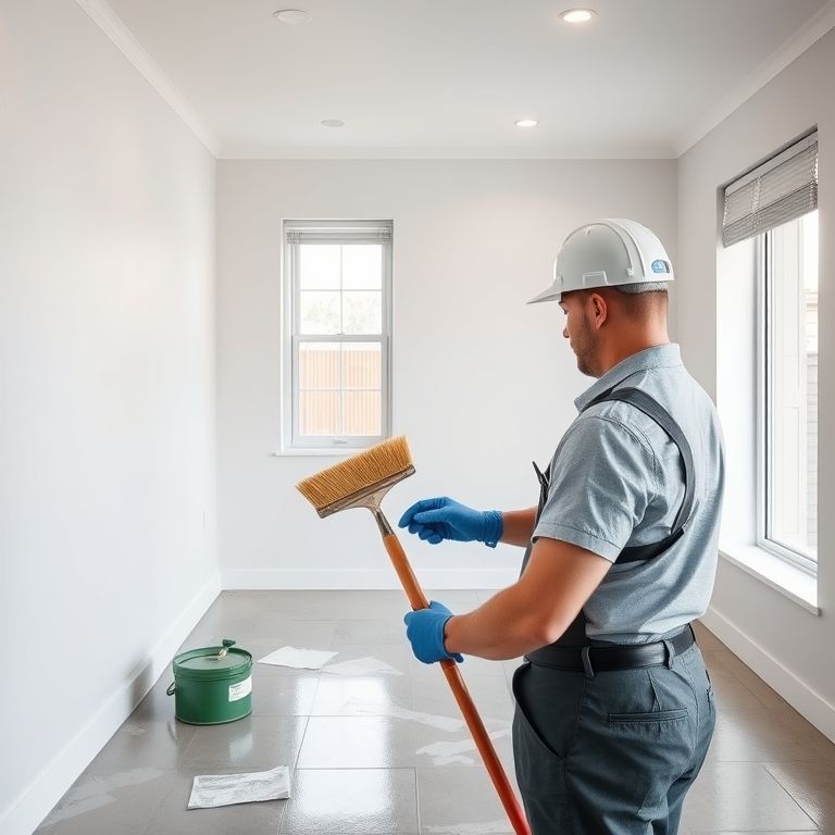 Modern, clean, professional image showcasing a well-prepared surface for property maintenance by Perth painters, emphasizing the value of proper surface preparation for investment properties.