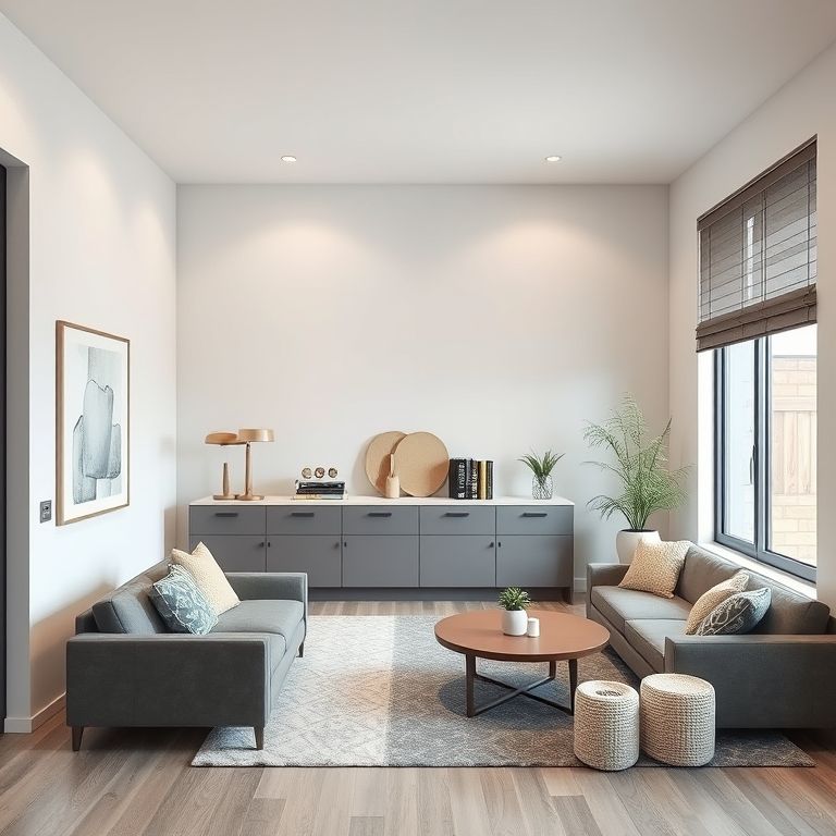 Professional modern painting project plan, showcasing Perth's new construction, in harmony with seasons, presented in a 16:9 aspect ratio, clean and photorealistic.