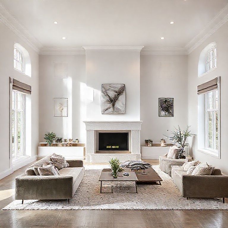 Modern, six-bedroom house facade in Perth, showcasing a pristine, neutral-toned exterior with clean lines, ideal for a cost estimation feature about home painting.