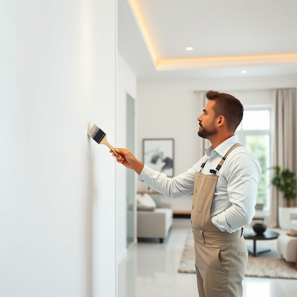 Professional house painter with attention to detail, showcasing quality workmanship with a modern, clean finish.