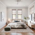 Modern Perth home exterior in sleek, neutral tones with clean lines, showcasing a three-bedroom abode under a competitive budget painting quote, ideal for featured images in 16:9 aspect ratio.
