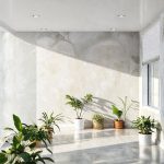 Modern, clean scene showcasing long-lasting, eco-friendly paint enhancing a sleek, architectural structure. Emphasizes durability and environmental benefits in a professional, 16:9 photorealistic style.