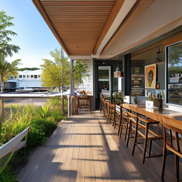 Modern, clean Perth residence and bustling restaurant, expertly painted by local professionals, showcasing an harmonious blend of home and hospitality, 16:9 aspect ratio.