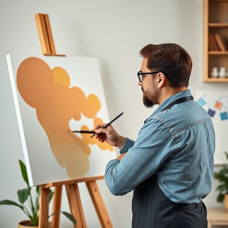 Professional painter selection: Modern, clean 16:9 image showcases the importance of communication in high-quality work, using a sleek, photorealistic style.