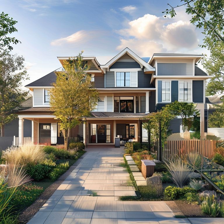 Professional, modern Perth new home exterior with clean lines and sleek finishes, showcasing high-quality paint job against a clear blue sky. Ideal for featured image in The Complete Guide to Painting New Homes.