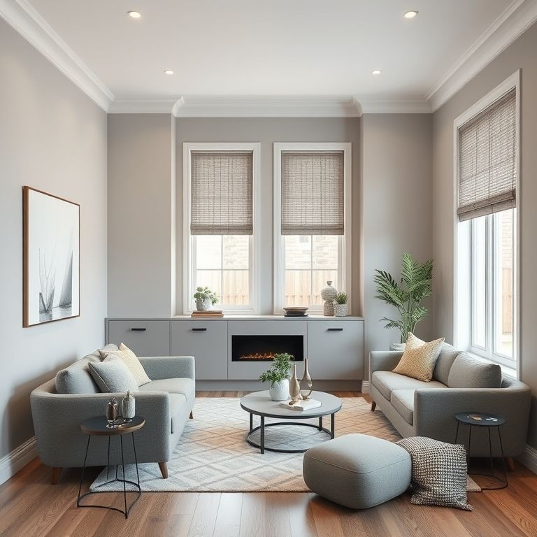 Modern, clean, 16:9 aspect ratio image showcasing a professional painting job in a Perth home with top-quality finishes, highlighting the importance of careful painter selection for home design.