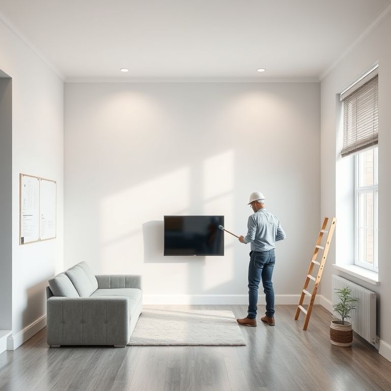 Professional, clean, modern painting project timeline and budget comparison, 16:9 aspect ratio