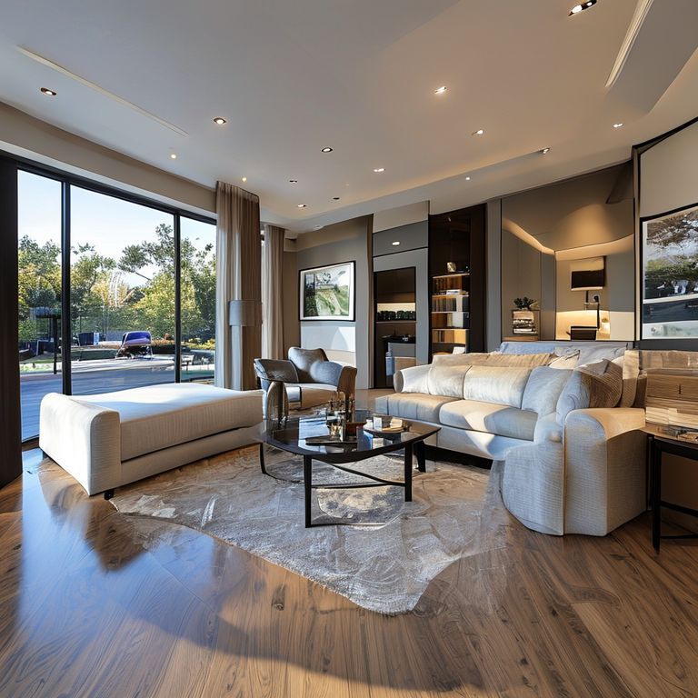 Modern, spacious four-bedroom luxury home with sleek, painted ceilings in a clean, professional style. Perfect for a featured image showcasing Perth's high-end real estate." (116 characters)