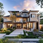 Modern, four-bedroom luxury home in Perth, expertly prepared for settlement with pristine, professional painting in a clean, contemporary style. Suitable for featured real estate imagery, 16:9 aspect ratio.