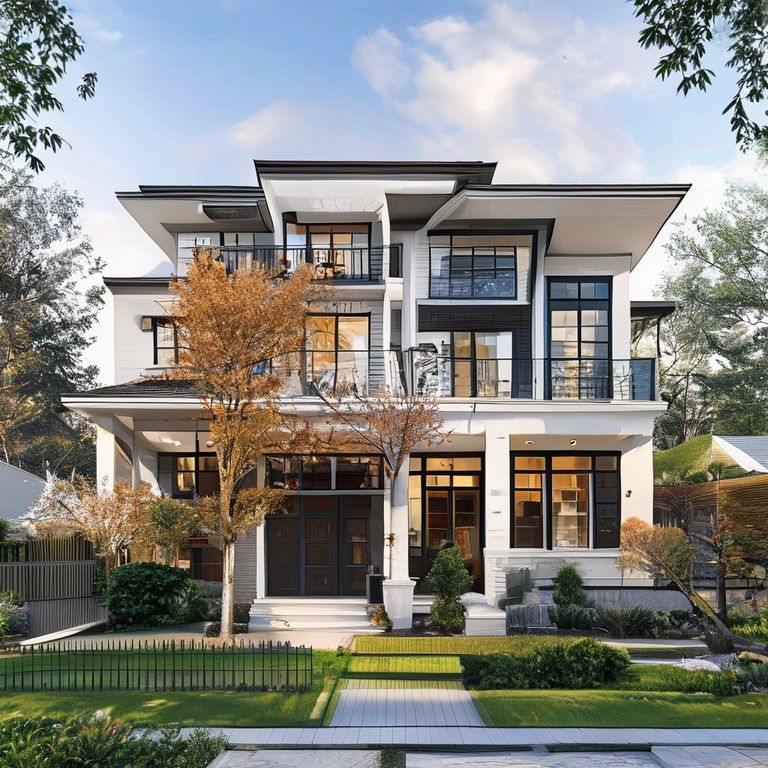Stunning, modern double-storey home undergoing professional painting in Perth, showcasing settlement preparation expertise in real estate.