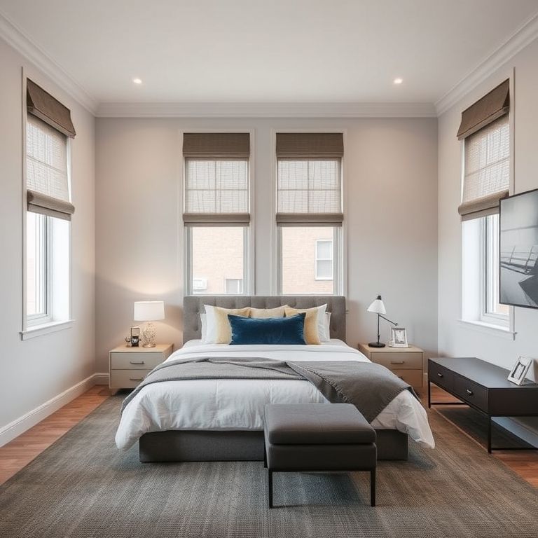 Modern, spacious four-bedroom home with a sleek theatre room. High-quality, clean, and professionally designed, ideal for Painters Perth services. 16:9 aspect ratio, perfect for featured images.