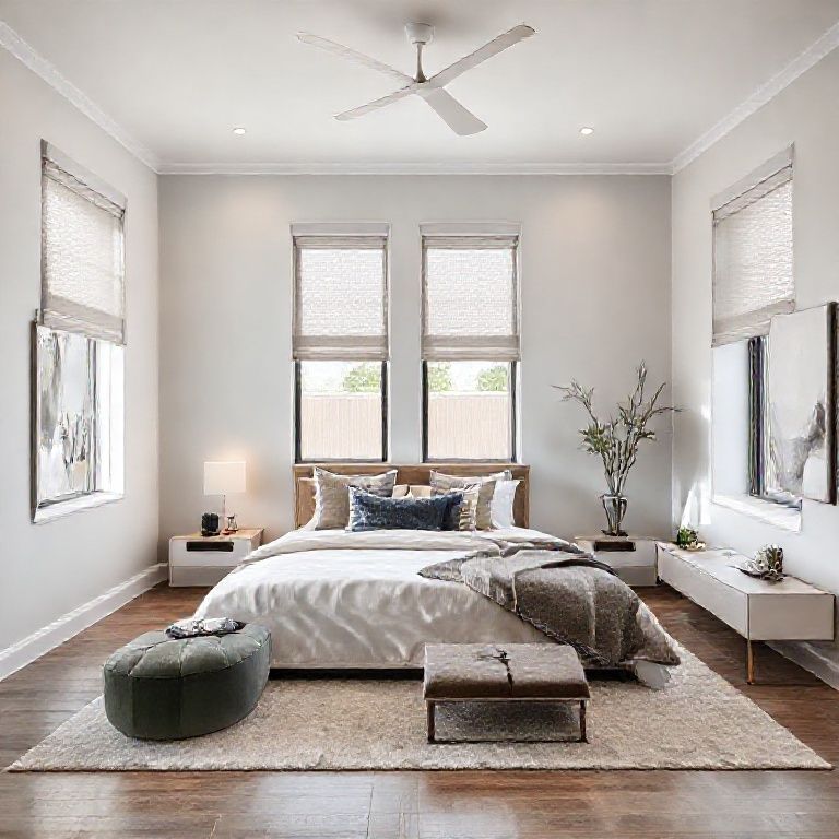 High-end modern three-bedroom home, showcasing sleek, premium finishes in a clean, contemporary style. Perth's luxury painting expertise on display, ideal for featured images, 16:9 aspect ratio.