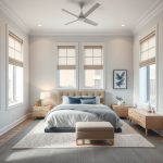 Modern, spacious Four-Bedroom Luxury Home in Perth, showcasing sleek, professional school painting contractors' work, in a clean, high-quality 16:9 photorealistic image.