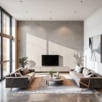 Professional modern studio unit, showcasing a clean, sleek collaboration between painters and architects in Perth, ideal for Affordable Studio Unit Painters Perth, designed for a 16:9 aspect ratio.