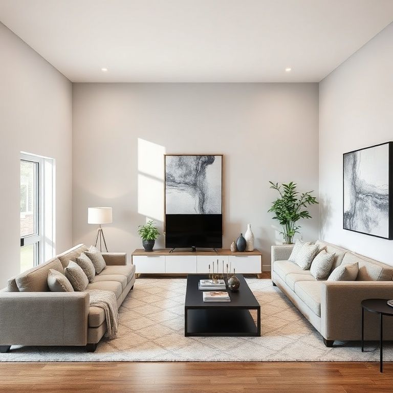 Modern, spacious 5-bedroom residence with multiple living areas, showcasing sleek commercial painting in Perth CBD, clean lines, and a stylish, contemporary ambiance. Ideal for featured image, 16:9 aspect ratio.