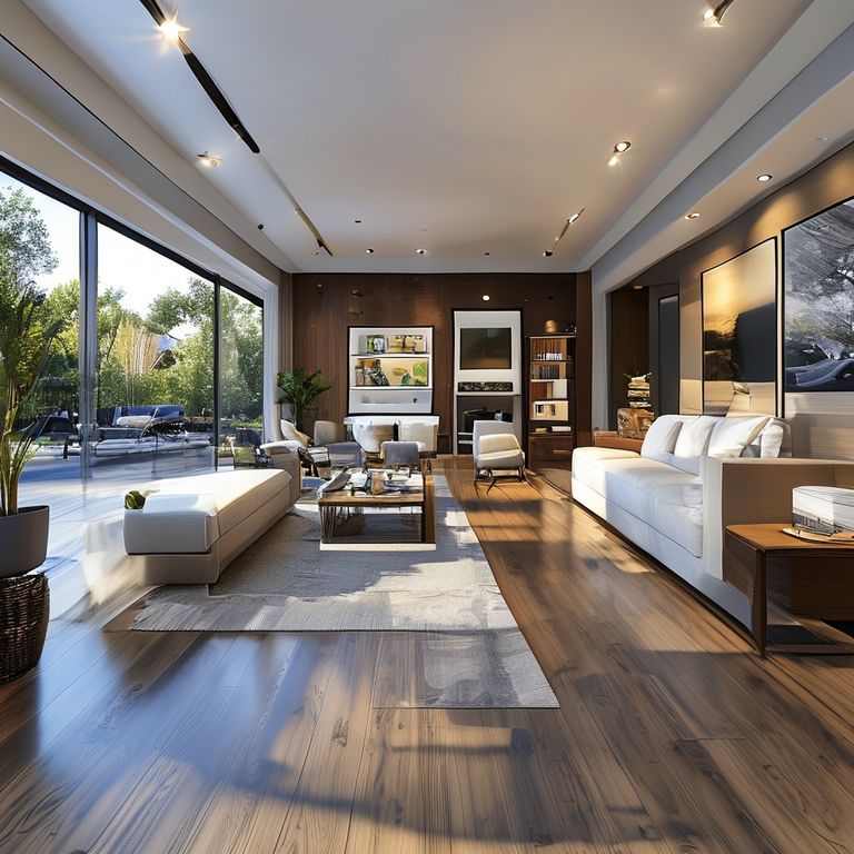 Sleek, modern Five-Bedroom Luxury Home exterior with a study, showcasing pristine Perth Showroom Painters' work in a 16:9 aspect ratio, showcasing high-quality, professional finishes.