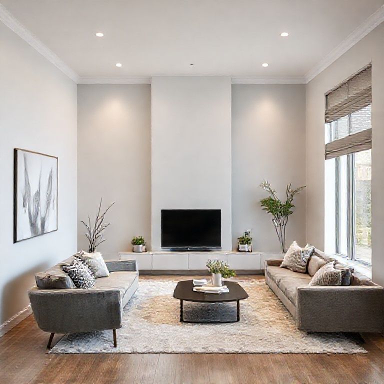 Modern Perth home exterior, professionally painted in sleek, high-quality hues, showcasing a clean and chic residential design, ideal for budget-conscious interior house painting in 16:9 aspect ratio.