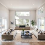 Modern, pristine 5-bedroom acreage property with sleek facade, showcasing expert villa painting by Perth contractors, 16:9 aspect ratio.