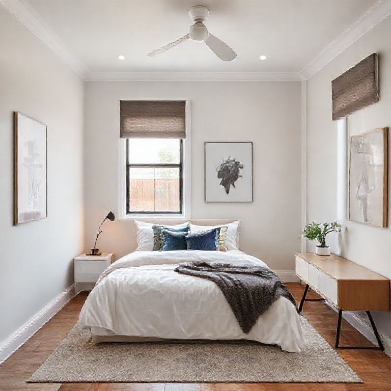 Modern one-bedroom granny flat in Perth, showcasing a vibrant color consultation for interior design collaboration, clean lines, and 16:9 aspect ratio.