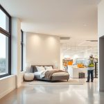 Clean, modern investment property: bedrooms and supermarket, painted by professional Perth painters.