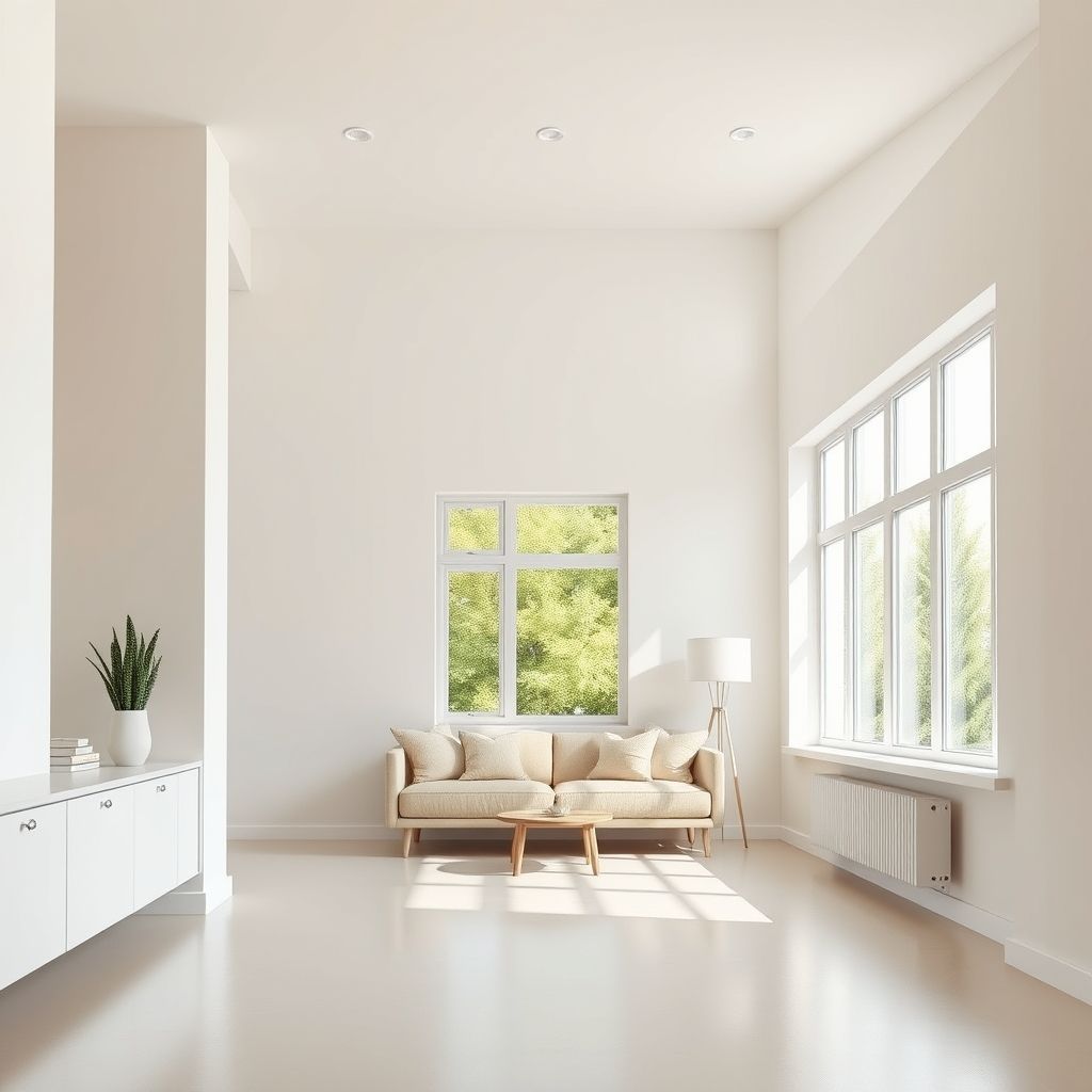 Freshly painted room with modern windows, cost-effective home update.